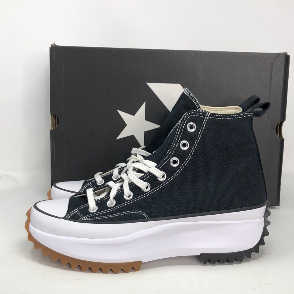 Converse Run Star Hike Hi All Terrain Black Gum Platform Unisex Shoes - Size 10